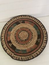 VINTAGE NATIVE HAUSA NIGERIAN 13 INCH SHALLOW WOVEN BASKET picture