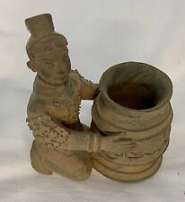 Vintage Chinese Small Composite Warrior Statue Toothpick Holder Planter picture