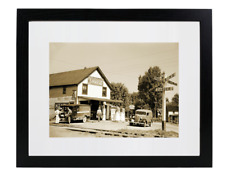 1939 Gas Station Atlanta Ohio Old Retro Vintage Matted & Framed Picture Photo picture