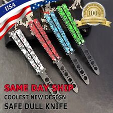 Skull Butterfly Trainer Training Dull Tool Metal knife Practice Stainless Steel picture