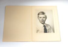 Vintage Black And White Portrait In Studio Folder Boy In Shirt And Tie picture