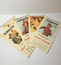 Liberty advertising calendars set of 4 years 1928, 1937, 1938, 1939 Vintage picture