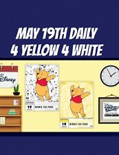 Topps Disney Collect  POOH MAY 19th DAILY 4 Yellow  4 White picture