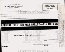1944 Press Photo Absentee ballots sent to servicemen during World War II picture