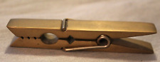 Vintage Brass Clothespin Paperweight Note Holder 3 1/2