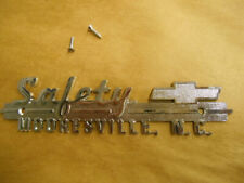 NOS Original 1950s 1960s Chevy Dealership Name Plate Badge Safety Chevrolet Kool picture