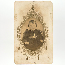 Felicity Ohio Cartouche Kid CDV c1865 Civil War Era Illustrated Boy Photo B3183 picture