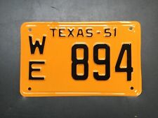 VINTAGE 1951 TEXAS TX. LICENSE PLATE VERY NICELY RESTORED HIGH QUALITY WE 894 picture