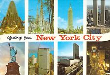 1976 NY City 8 views Pan Am United Nations World Trade Center 4x6 postcard CT26 picture
