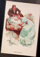 3 antique romantic Couples post cards #88 picture
