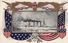 Patriotic WWI USS ConnecticutPostcard BD170 picture