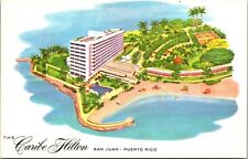 Caribe Hilton Caribbean Ocean Beach Pool Gardens San Juan Puerto Rico Postcard picture