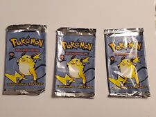 Empty Pokemon Base Set 2 Booster Pack Clean Opening From The Side Raichu  picture