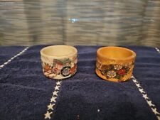 Japanese Sake Cups Flowers Rickshaw Set of 2 picture