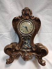 Antique Gold OrnateDecorative  Resin Clock Battery Operated  picture