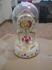 Looney Tunes Tweety Bird Anniversary Clock Porcelain Glass Dome picture