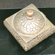 Handmade Very Old RARE antique lidded box oriental bronze tobacco jewelry box picture