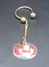 Vintage Mack Trucks Gold Tone Bulldog Mascot Metal Keychain Key Fob Trucking picture