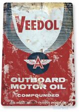 VEEDOL OUTBOARD MOTOR OIL 11 x 8 TIN SIGN AUTO AUTOMOBILE MECHANIC ADVERTISEMENT picture