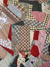 Vintage Crazy Patchwork Handmade Quilt Blanket Comforter Queen Bed 84