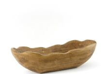 Better Homes & Gardens Indoor Carved Mid-Tone Brown Wood Decorative Dough Bowl picture