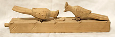 Russian Hand Carved Wood Pushbutton Pecking Bird Action Toy 9