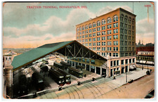 Postcard 1909 Traction Railroad Train Terminal Station Indianapolis, IN picture