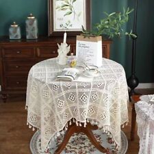 Vintage Handmade Crochet Lace Tablecloth Table Doily Wedding Party Dinner Decor picture
