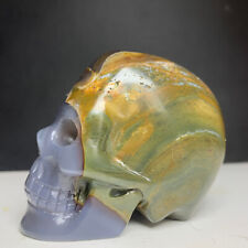 348g Natural Crystal Specimen. banded agate. Hand-carved. Exquisite Skull.VU picture