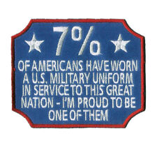 US Veterans - 7% of Americans - 4” X 3 1/4