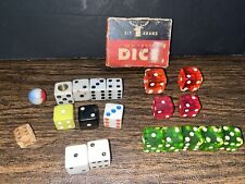 19 Vintage Dice & 1 Marble  bakelite(?) mixed lot sizes picture