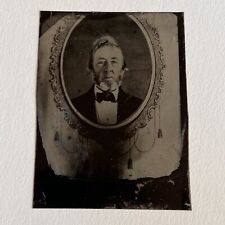Antique Tintype Copy Of A CDV Photograph Odd Charming Mature Man Beard picture