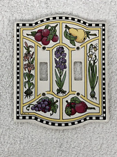 SANTA BARBARA CERAMIC DESIGN -- FRUITS & FLOWERS -- DOUBLE SWITCH COVER PLATE picture
