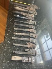 Huge Lot  Of 12 Antique Vintage Adjustable Wrenches picture