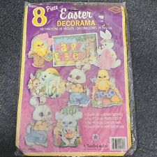 1992 Vintage  Beistle 44454 Easter Decorama 8 pc Decorations Honeycomb Jointed picture