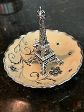 Beautiful Eiffel Tower on Dish Silverplated and with Diamond Simulants, MB534 picture