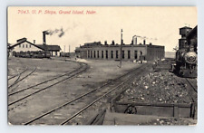1910. GRAND ISLAND, NEBRASKA. U.P. SHOPS. POSTCARD WA17 picture