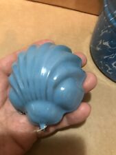 RARE TINY BABY BLUE SHELL SHAPE NM MOLD Graniteware Enamelware VINTAGE UNIQUE picture