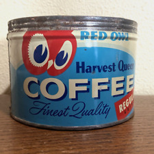 Vintage 1970's 1 Lb Red Owl Store's Harvest Queen Coffee Empty Metal Can No Lid picture