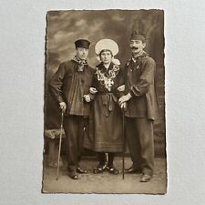 Antique RPPC Real Photograph Postcard Men & Woman Normandy French Dress picture