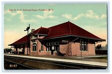 c1910's New N. Y. C. Railroad Train Station Depot Potsdam New York NY Postcard picture
