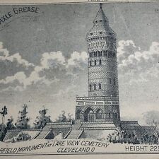 Trade Card 1880’s Mica Axle Grease Garfield Monument Cleveland Ohio Lake View picture