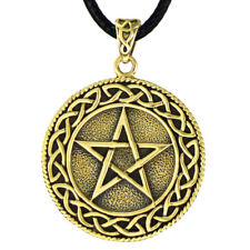 Bronze Celtic Knot Pentacle Pendant - Pentagram Knotwork Wiccan Pagan Necklace picture