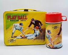 King Seeley Play Ball Baseball Metal Lunch Box with Thermos 1969 Vintage picture
