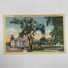 Postcard Massachusetts Springfield MA First Congregational Church Linen 1948 picture