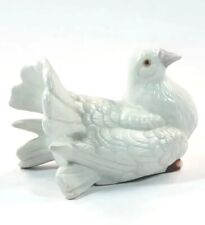 Eda Mann White Dove Bird Fantail Pigeon Figurine Milano Porcelain Sculpture  picture