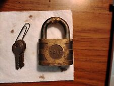 Vintage YALE Super Pin Tumbler Padlock Embossed Brass Lock with 3 Keys picture