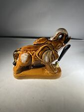 Amber Brown High Glazed Ceramic Elephant Figurine with pen holder  Y picture