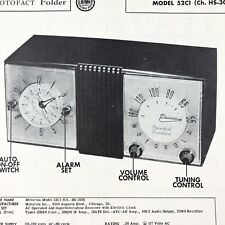 1953 Motorola Clock Radio 52C1 Service Wire Schematic Repair Manual Vintage picture