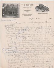 RARE - The Jewett - Automobile Headquarters Buffalo NY Letterhead 1901 Early Car picture